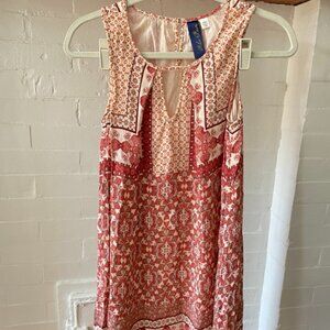 Francesca's multi-pattern shift dress with keyhole cutout